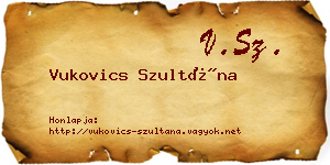 Vukovics Szultána névjegykártya